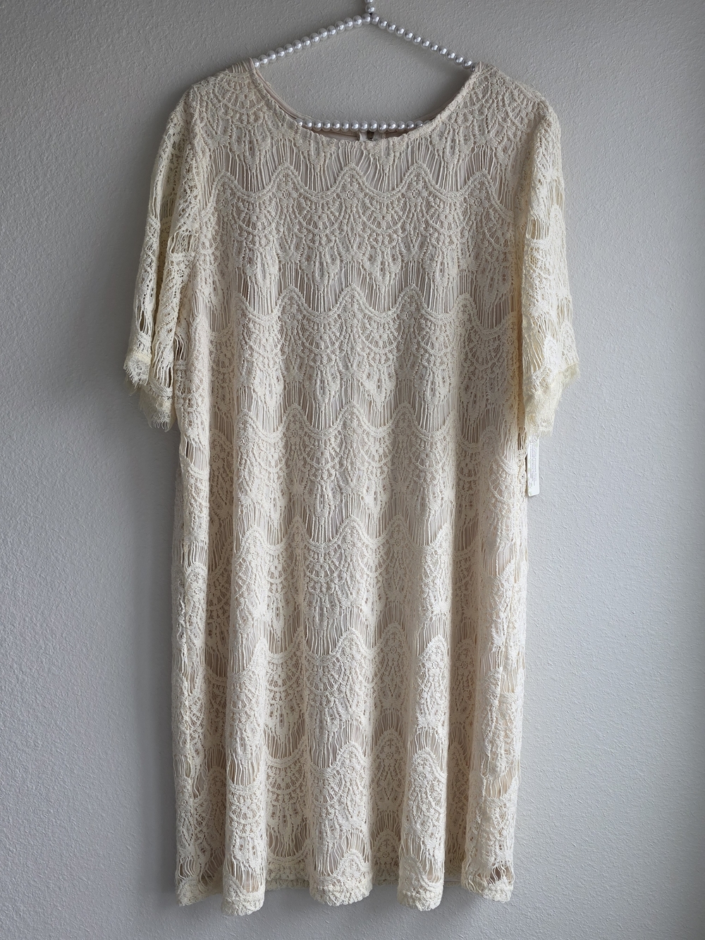 Altar'd State Cream Crochet Lace Dress